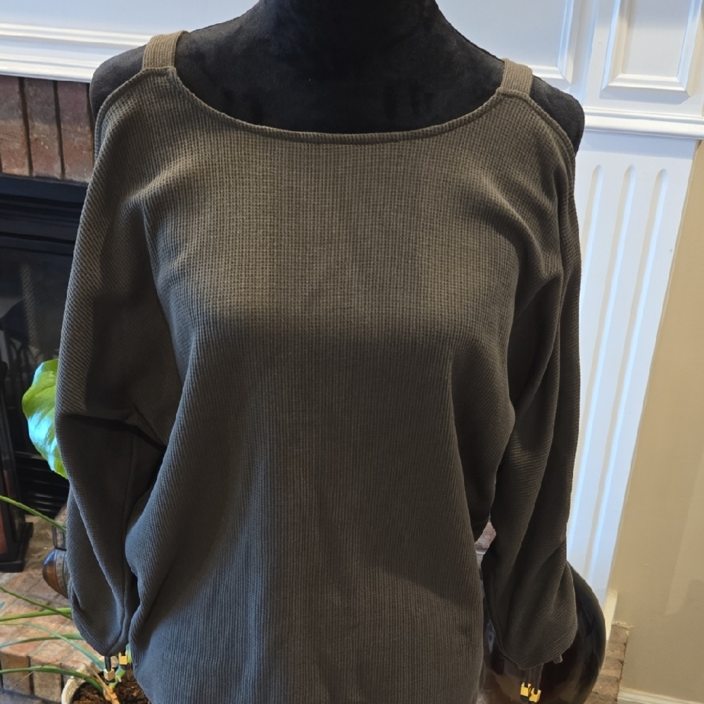 Michael Kors Gray Cold Shoulder Blouse